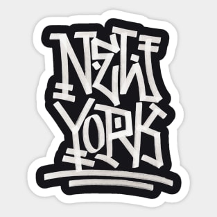 New York Tag 2 (White on black) Sticker